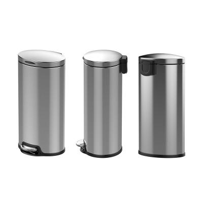 China Durable Simple Office Hotel 30l Gallon Foot Pedal Trash Can Human Stainless Steel Metal for sale