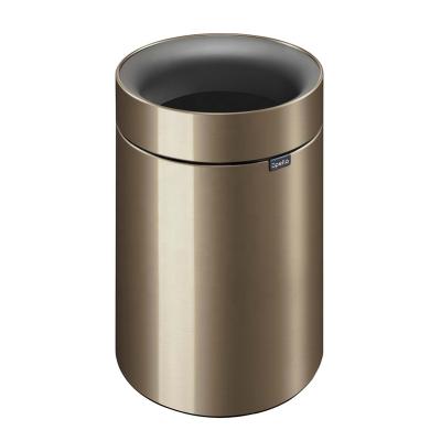 China Sustainable Stainless Steel 9 L Open Top Round Gold Upella Waste Bin for sale