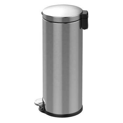 China Single Gallon 30l Office Hotel Human Foot Sustainable Pedal Bin Metal Stainless Steel for sale