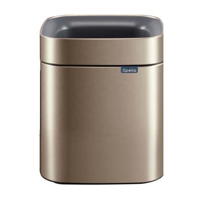 China Sustainable Champagne Color 8l Stainless Steel Trash Can For Home for sale