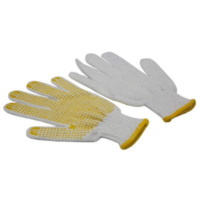 China Stocked Safety Work PVC Dotted Gloves And Knitted Cotton Gloves for sale