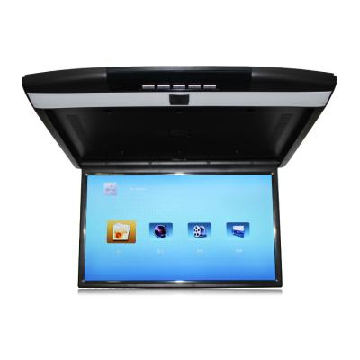 China Mount 15.6 Inch Adjustable Roof Angle Display Ceiling 1080p Foldable LCD Flip Down Monitor 12v 24v For Bus for sale