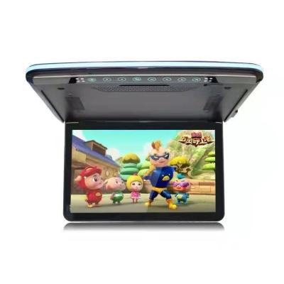 China Hot Selling 13.3inch SD Card USB MP5 Media Remote Control Flip Down Car Roof Mount LCD Monitor With TV for sale