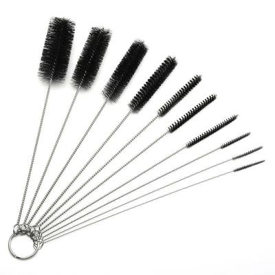 China Car Retail 10 Piece Viable Tube Brush Beaker Nylon Cleaning Straw Set Cleaning Brush Cleaning Tools for sale