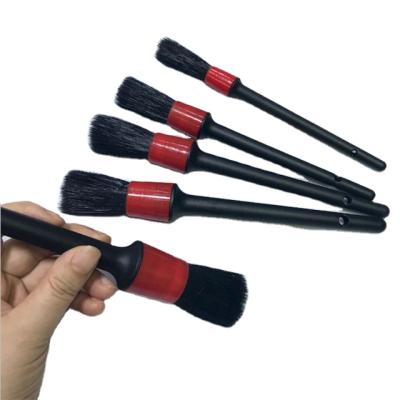 China PPS Viable Nylon Soft Fur Bristle Detail Five-Piece Brush Set Five-Piece Car Cleaning Brush Interior Five-Piece Set for sale