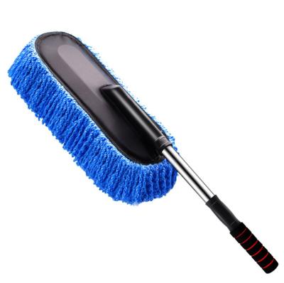 China Automatic Household Microfiber Dusting Brush Nano Car Dusting Cleaning Brush Retractable Handle Dusting Broom for sale