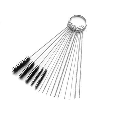 China 15/5Pcs Carburetor Carbon Viable Dirt Jet Remove Cleaning Needles +Brushes Tools Cleaning Tools For Automobile And Motorcycle Piping for sale