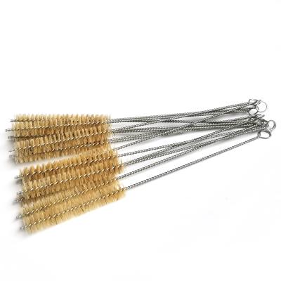 China Viable Natural Bristle Straw Cleaning Brush Kettle Spout Reusable Teapot Squirt Stainless Steel Brush Cleaning Squirt Tool for sale