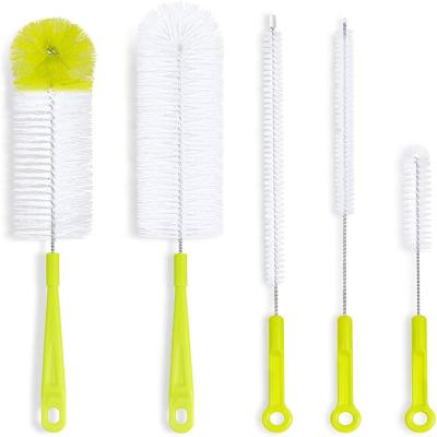 China 5 Pack Long Viable Handle Cleaning Brush Set Suitable For Baby Bottle Straw Cleaning Sports Kettle Glass Tube Cleaning Tool for sale