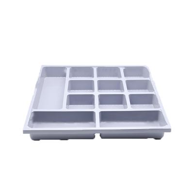 China Metal Dental ABS Plastic Implession Tray Box For Trolley Cart Classification And Dental Mobile Cabinet With 6 And 12 Compartments for sale