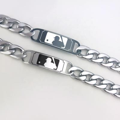 China Major League Baseball Hand Chain MLB Luxury Titanium Steel Bracelet for sale