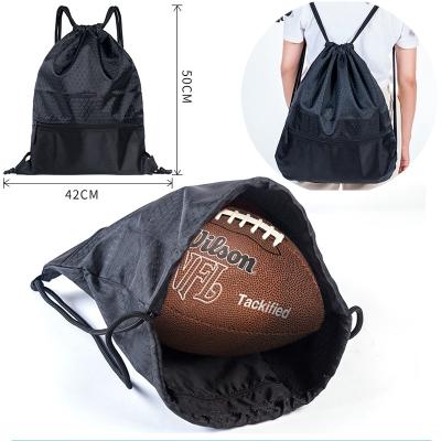 China Nylon Backpack Waterproof Water Resistant Drawstring Bag Gym Sport Basketball Bag Package For Kids for sale