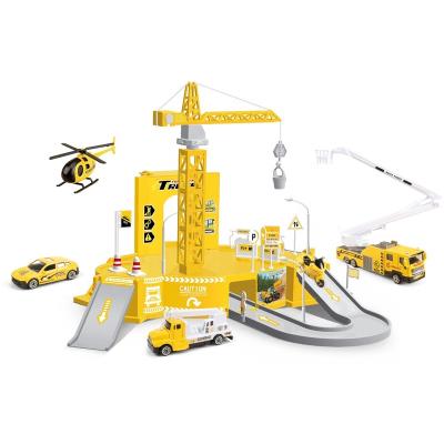 China Plastic Construction Toy Educational Assembly Slide Slot Slot Track City Engineering Building Parking Lot for sale