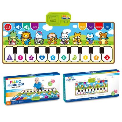 China Toy Toddler Soft Cartoon Animals Educational Kids Study Electronic 10 Keys Dance Keyboard Cover Play Piano Music Mat for sale