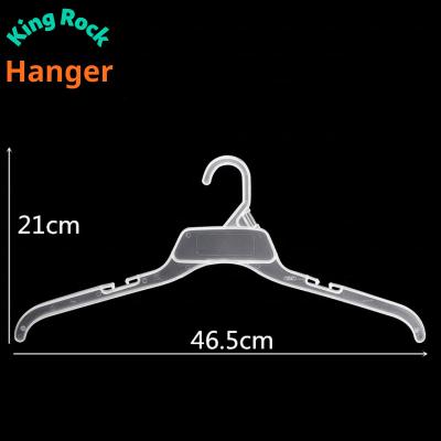 China Eco-Friendly Material Translucent Natural Color 18.6-Inch Adult Clothes Top 529 All Plastic Hanger With Notches For Straps for sale