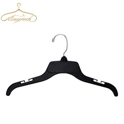 China Wholesale Customized Logo Eco-friendly Material 15 Inch Black Coat Dress Costume Kids Clothes Plastic Hanger for sale