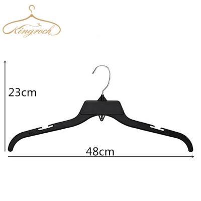 China 48 Cm Eco-Friendly 19 Inch 479 PS Material Adult Men Coat Shirt Black Plastic Hanger With Metal Hook for sale