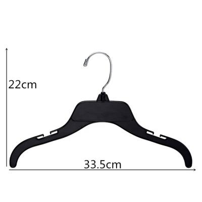 China Wholesale Customized Logo Eco-friendly Material 13 Inch Black Coat Dress Costume Kids Clothes Hanger Plastic 488 for sale