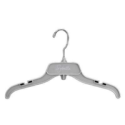 China Plastic Eco-friendly Material WM485 Gray Black 37.5cm Top 14.7-Inch Hanger With Metal Hook for sale