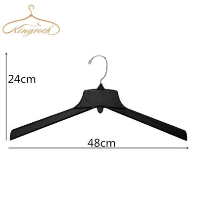 China Eco-Friendly Material Mens 19-Inch Suits Coat 3319/20 Clothes Hanger Thick Strong Black Plastic Top Sale By Bulk for sale