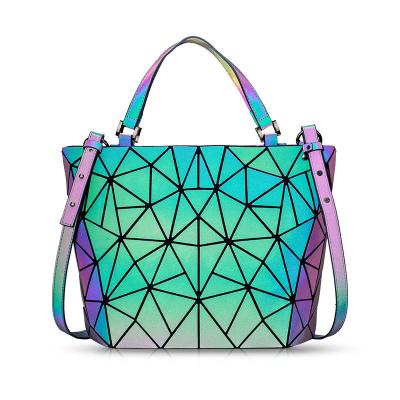 China Mode Geometrie Ringer PU lederen draagtassen Laser kleur veranderende Te koop