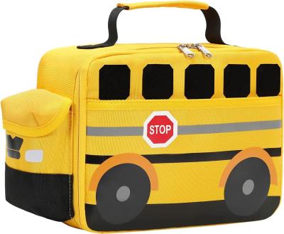 China Lunch Box for Kids Boys Girls School Lunch Bags Reusable Cooler Thermal Meal Tote for Picnic (Yellow School bus zu verkaufen