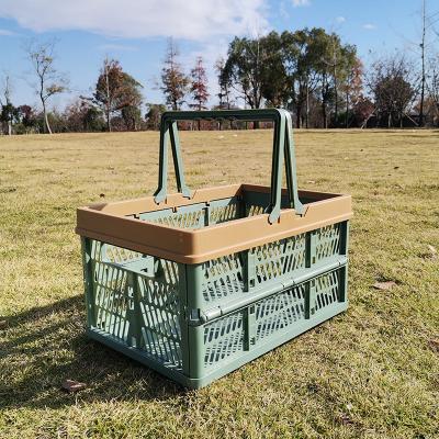 China FOLDABLE PICNIC BASKET SUPERMARKET SHOPPING BASKET SHOPPING BASKET HAND BASKET TRUNK STORAGE BASKET for sale