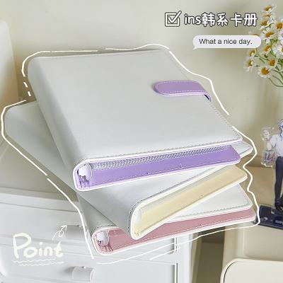 China pu leather card book Star follower card postcard photo storage book card storage four grid Polaroid album à venda