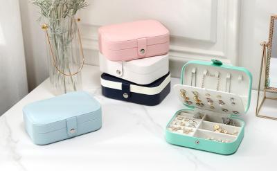 Chine JEWELRY STORAGE BOX SINGLE-LAYER NECKLACE EARRINGS RING PU JEWELRY BOX AMAZON PORTABLE JEWELRY BOX HOUSEHOLD JEWELRY BOX à vendre