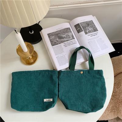 China ARTSY CORDUROY BAG CASUAL PORTABLE MINI LADIES CLUTCH BAG VINTAGE CLOTH BAG BENTO BAG en venta