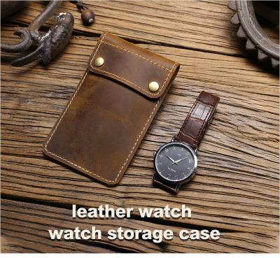 Китай CROSS-BORDER RETRO CRAZY HORSE LEATHER WATCH BAG CONVENIENT CREATIVE LEATHER WATCH STORAGE HOLSTER продается