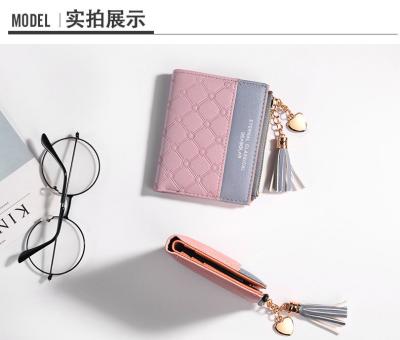 China KORÄISCHE Version der neuen Frauen-Short-Wallet-Wallets mit Farbspaltung-Short-Wallet-Frisuren-Zipper-Multi-Card-Münzen-Wallet auf Lager zu verkaufen