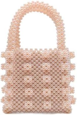 중국 MIUCO WOMENS BEADED HANDBAGS HANDMADE WEAVE CRYSTAL PEARL TOTE BAGS 판매용