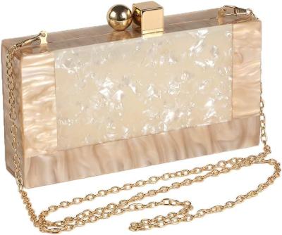 China Women Acrylic Evening Clutch bag Glitter Marble Purse Handbag for Wedding Cocktail Party Prom en venta