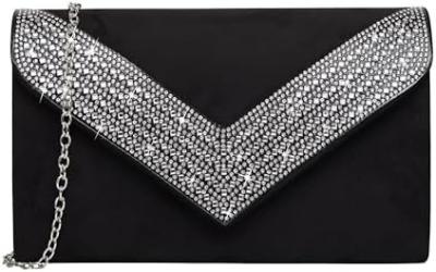 China CLUTCH PURSE FOR WOMEN RHINESTONE BLING EVENING BAGS HANDBAGS FOR WEDDING PARTY PROM FAUX SUEDE ENVELOPE SHOULDER BAG en venta