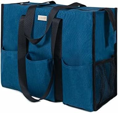 中国 TOPDESIGN UTILITY WATER RESISTANT TOTE BAG WITH 13 EXTERIOR & INTERIOR POCKETS, TOP ZIPPER CLOSURE & THICK BOTTOM SUPPOR 販売のため