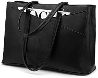 Chine LAPTOP TOTE BAG FOR WOMEN 15.6 INCH WATERPROOF LEATHER COMPUTER BAGS BUSINESS OFFICE WORK BRIEFCASE BLACK à vendre