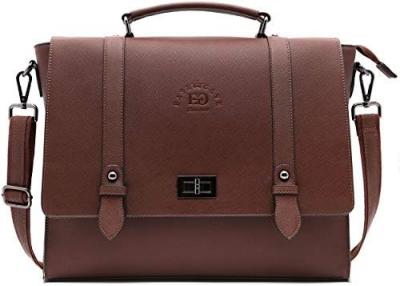 중국 EASEGAVE WOMEN'S 17 INCH LAPTOP BRIEFCASE, VINTAGE PURPLE SAFFIANO ECO-LEATHER, MULTI-COMPARTMENT, 3 LB WEIGHT CAPACITY 판매용