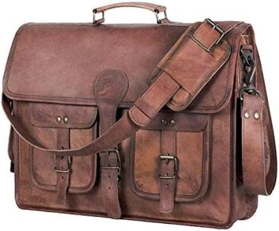 China 18 INCH LEATHER BRIEFCASE LAPTOP MESSENGER BAG BEST COMPUTER SATCHEL HANDMADE BAGS FOR MEN AND WOMEN for sale