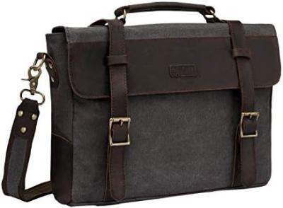 China Messenger Bag for Men,Vintage Canvas Leather Canvas Laptop Satchel Shoulder Bag Business Briefcase for sale