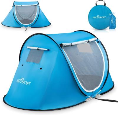 China Abco 2-Person Pop Up Tent - Portable Cabana with 2 Doors, Water-Resistant and UV Protection, Carrying Bag - Sky Blue for sale