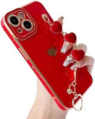 China for iPhone 12 Pro Max Case,Cute Plating Love Heart Wrist Strap Chain Bracelet Soft Compatible with for sale