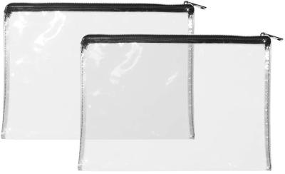 Chine Le PVC transparent de la tirette 12x8.7inch de poche recyclable d'argent met en sac avec la tirette à vendre