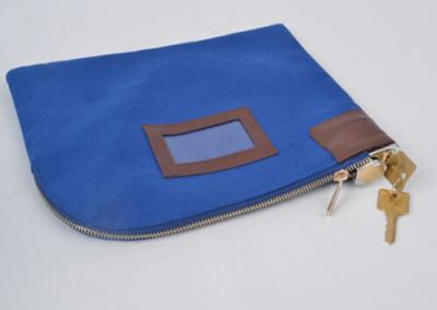 China La lona 11X6inch del OEM del ODM Zippered bolsos del depósito bancario con 2 llaves en venta