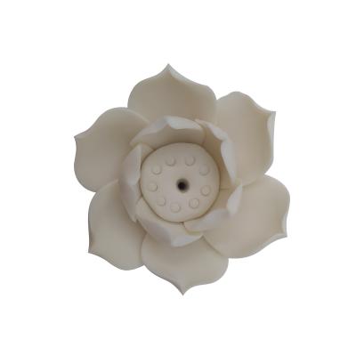 China White Lotus Shape Hot Sale Home Decoration Ceramic Candlestick Holders For Party for sale