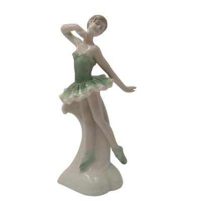 China Elf Green Ceramic Home Decor Novelty Ballet Modern Bedroom Interior Decorations For Home Decoration for sale