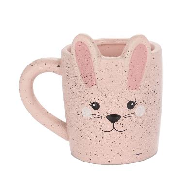 China Viable Cute Rabbit 3D Ceramic Mugs Milk Coffee Tea Cup Creative Unique Porcelain Mugs for sale