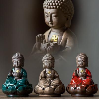 China Ceramic Incense Cones Ceramic Statue Buddha Incensory Censer For Home Decor for sale