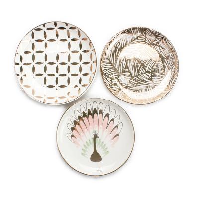 China Small Tray Crafts Hamsa Hand Plates Nordic Ceramic Trinket Dish Modernism Jewelry Display Decoration for sale