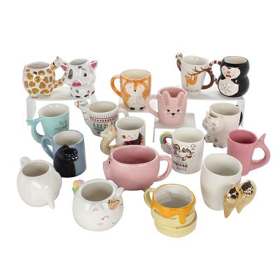 China Factory Wholesale New Design 3d Coffee Mug Modern Cute Creative Milk Cheap Ceramic Tea Cups For Home Use for sale